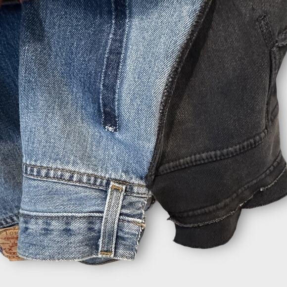 NWT Free People x Tricia Fix Zuma Denim Mix Hooded Sweatshirt Size Small - Picture 11 of 16